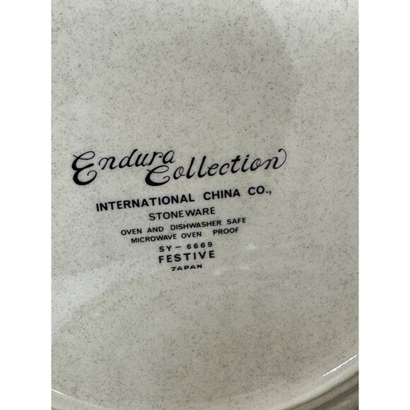 VTG Endura Collection Festive Stoneware Plates Japan Set of 5 Floral 10" - 7.25" - Picture 3 of 9